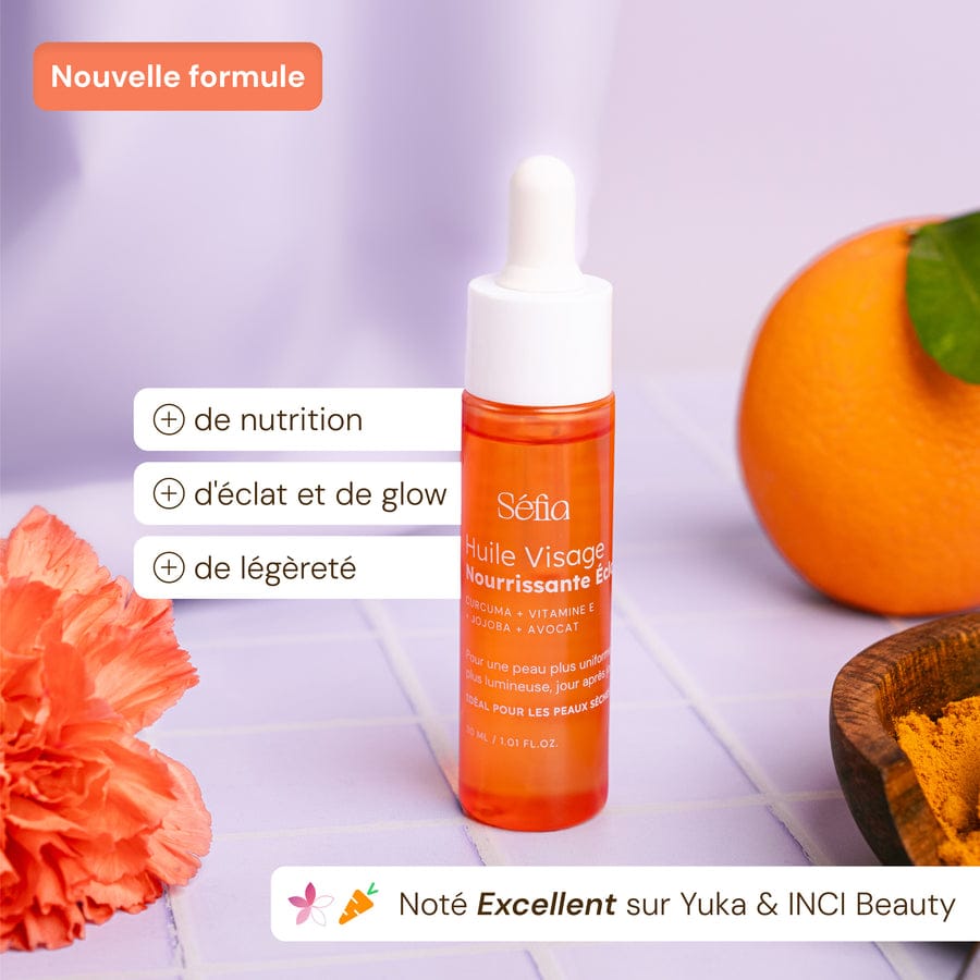 Huile visage au Curcuma — flacon compte-gouttes