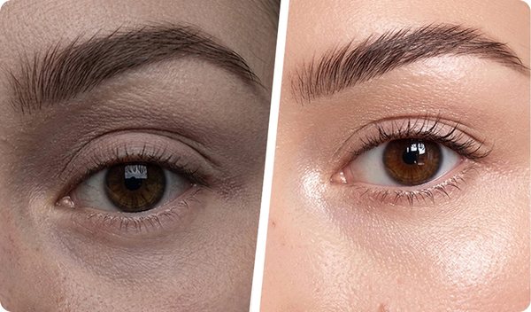 Avant / après : éclat immédiat du regard