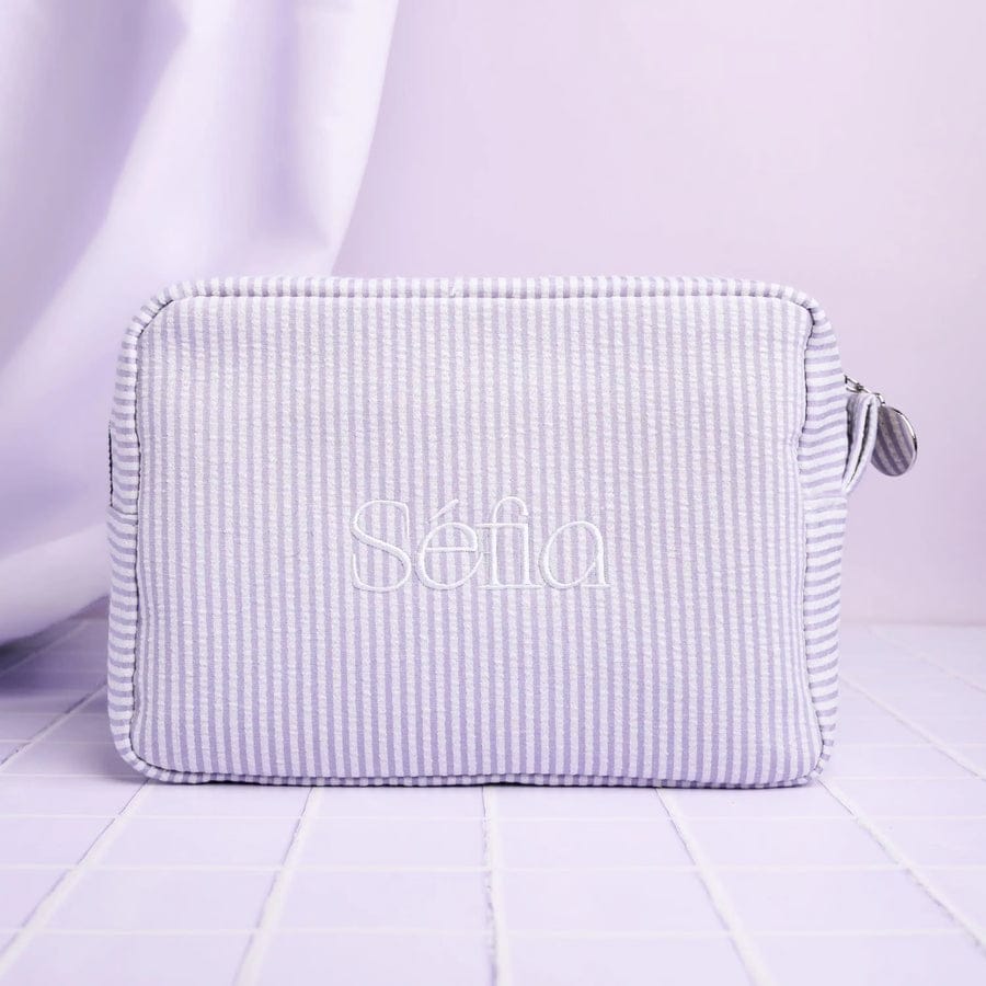 Trousse de toilette Sefia rayée lilas